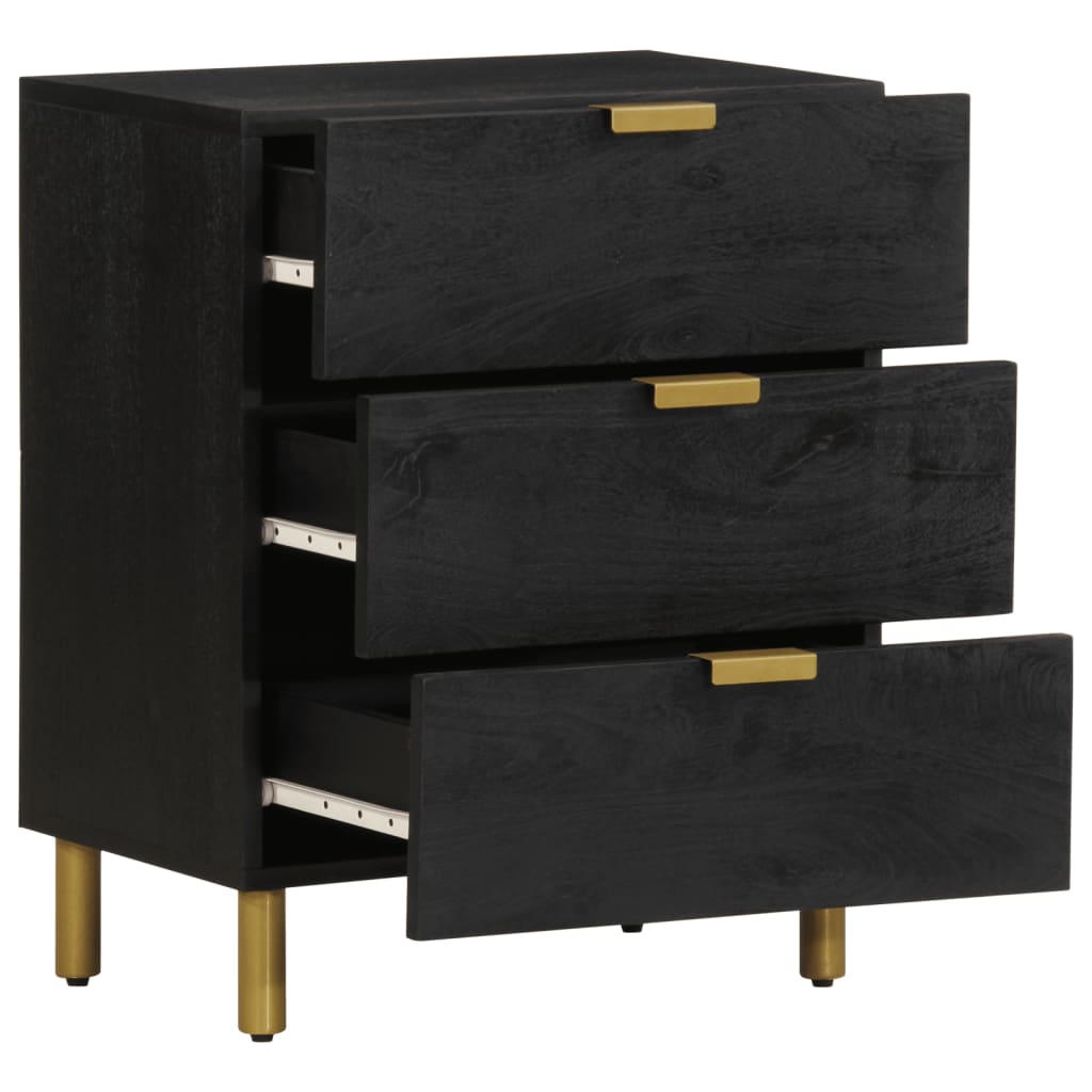 Nattbord Sengbord Svart 50x33x62 cm
