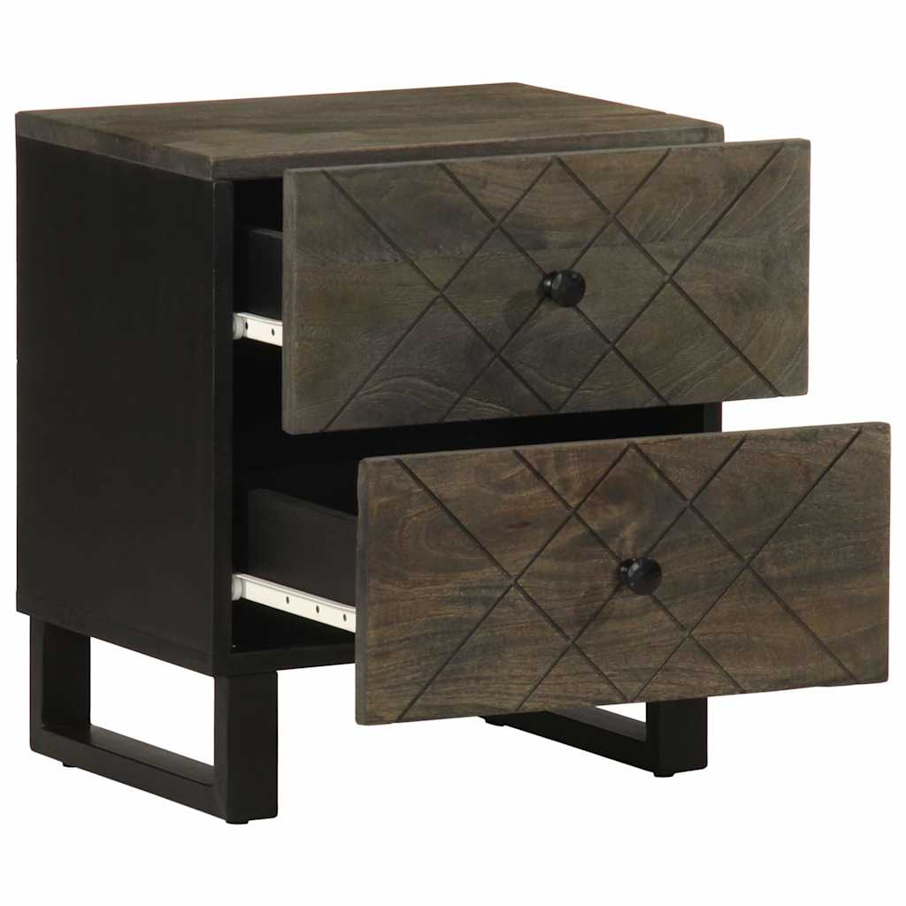 Nattbord Sengbord Svart 40x33x46 cm heltre mango