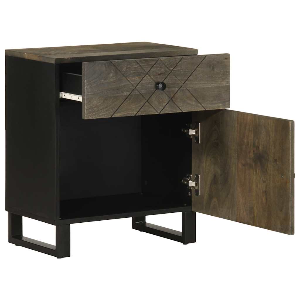 Nattbord Sengbord Svart 50x33x60 cm heltre mango