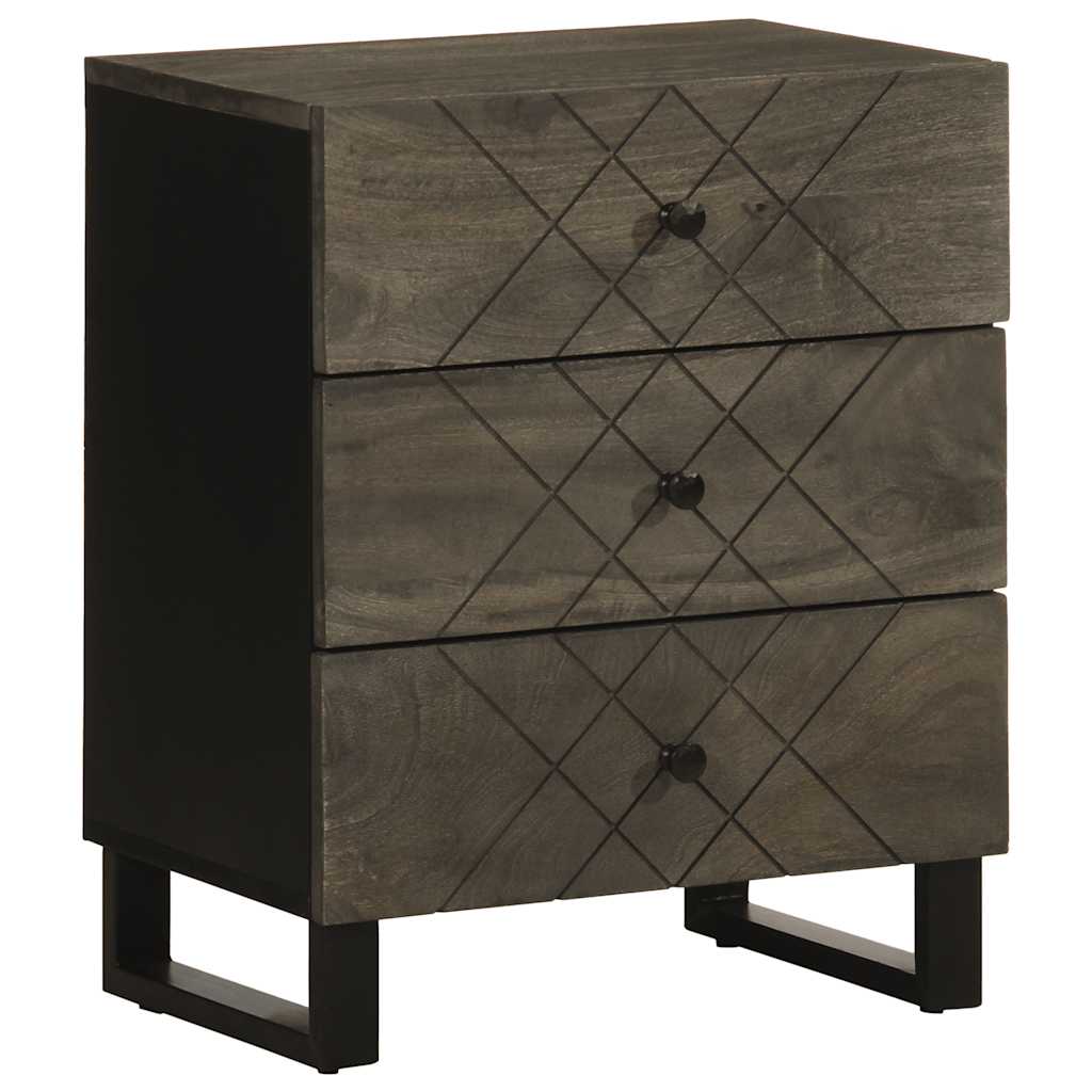 Nattbord Sengbord Svart 50x33x62 cm heltre mangotre