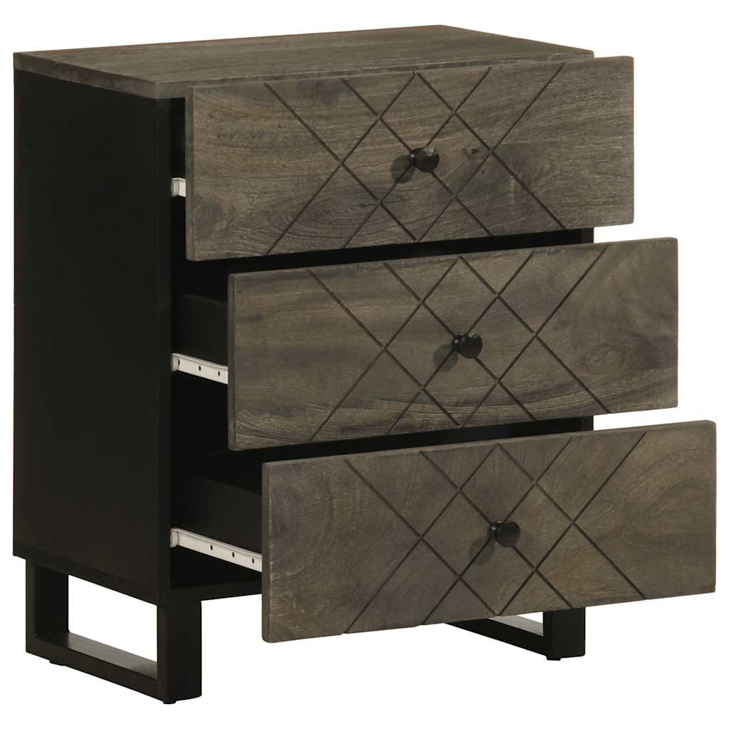 Nattbord Sengbord Svart 50x33x62 cm heltre mangotre