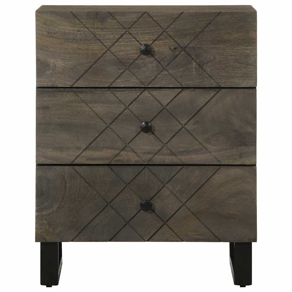 Nattbord Sengbord Svart 50x33x62 cm heltre mangotre