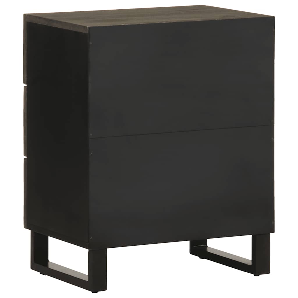 Nattbord Sengbord Svart 50x33x62 cm heltre mangotre