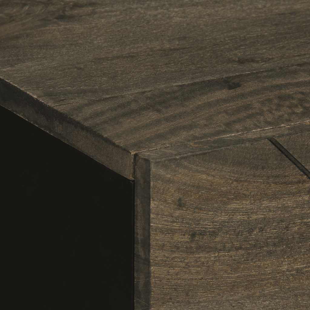 Nattbord Sengbord Svart 50x33x62 cm heltre mangotre
