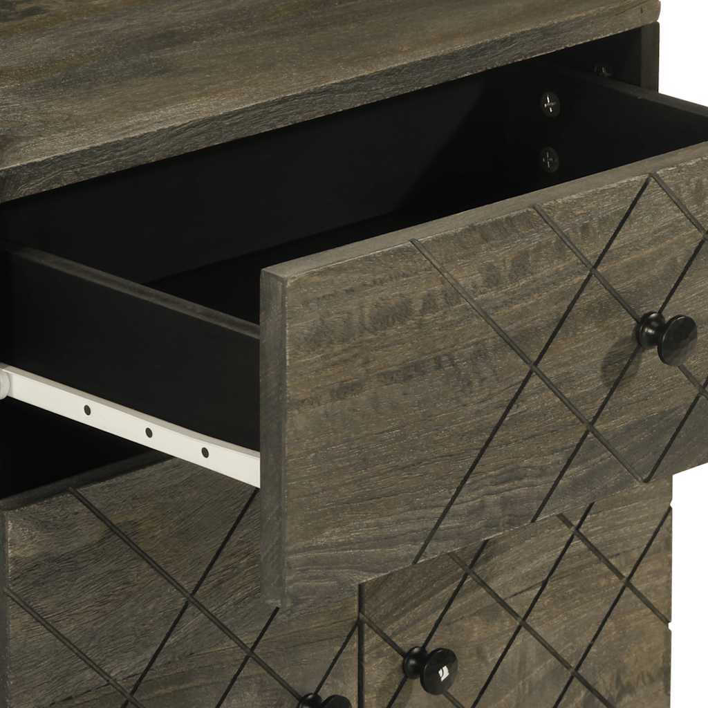 Nattbord Sengbord Svart 50x33x60 cm heltre mangotre