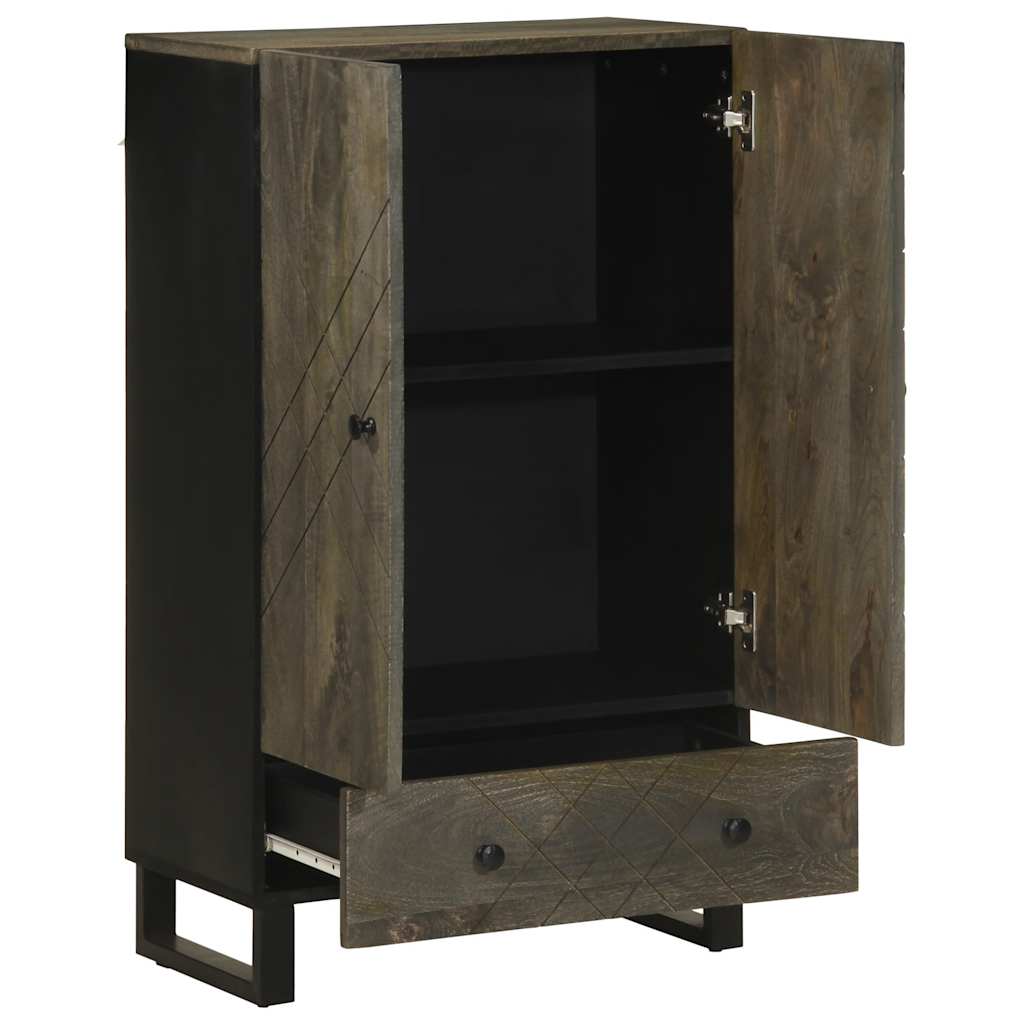 Skap Svart 60x33x100 cm heltre mango