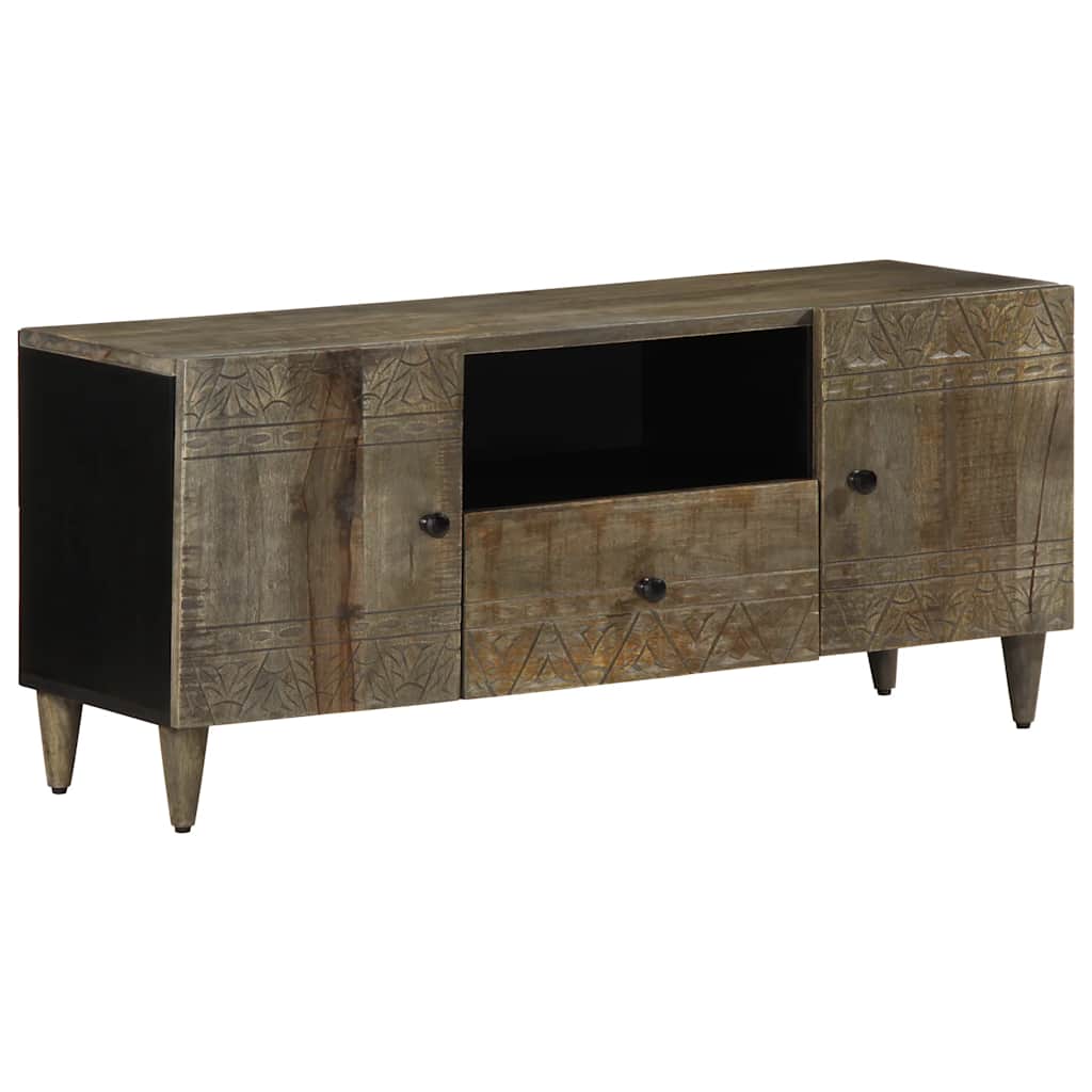 TV-Møbel Grå Tv-benk lysegrå 105x33,5x46 cm heltre mango