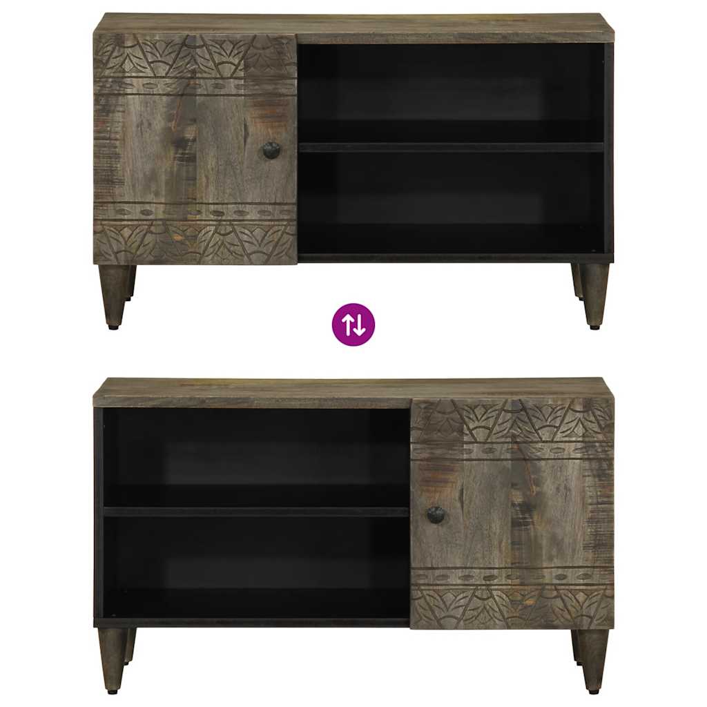 TV-Møbel Grå Tv-benk lysegrå 80x31,5x46 cm heltre mango