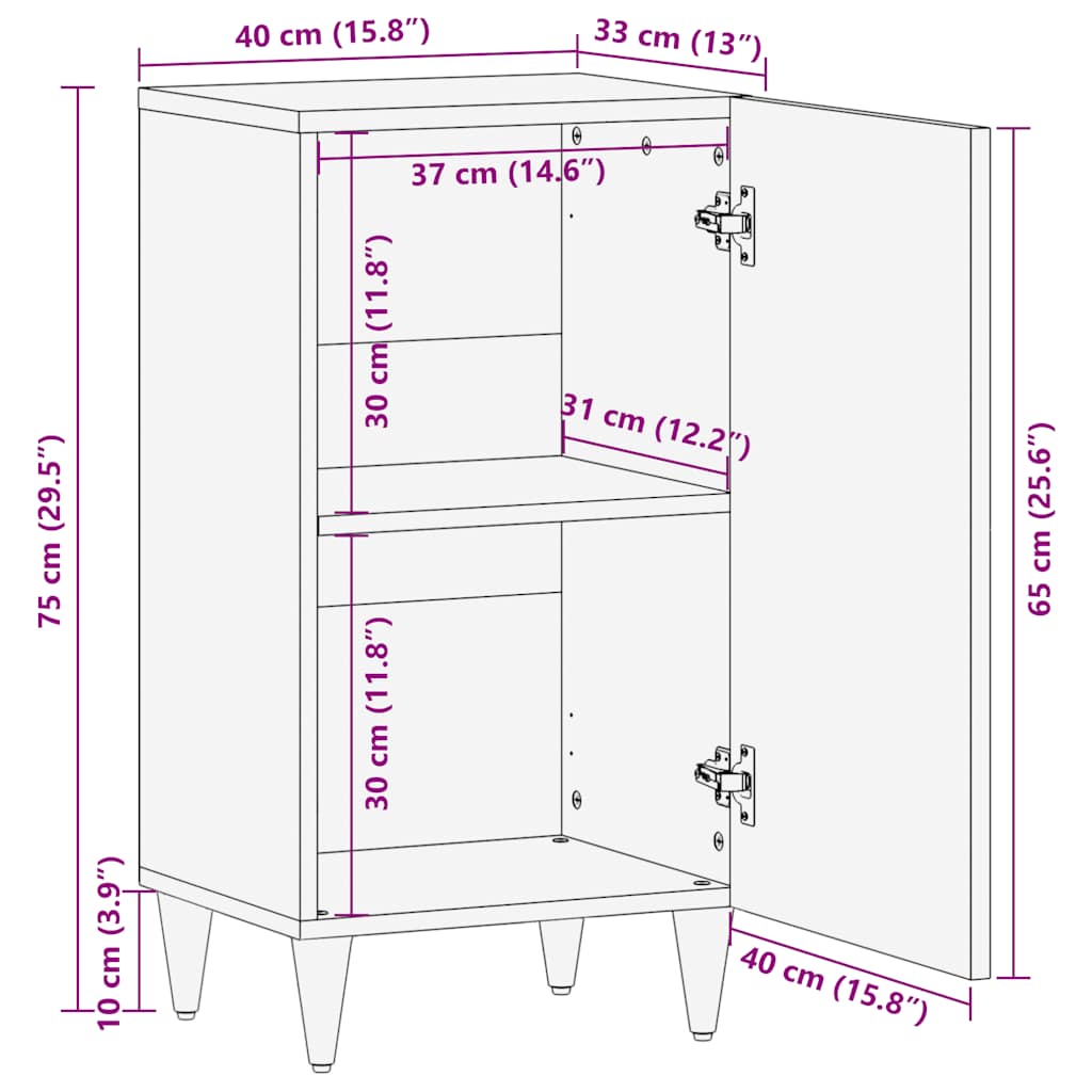 Skjenk Tre heltre mango 40x33x75 cm