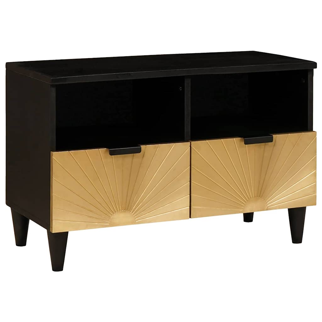 TV-Møbel Tre TV-Skap med skuff Svart og Gull 70 x 33 x 46 cm heltre mango