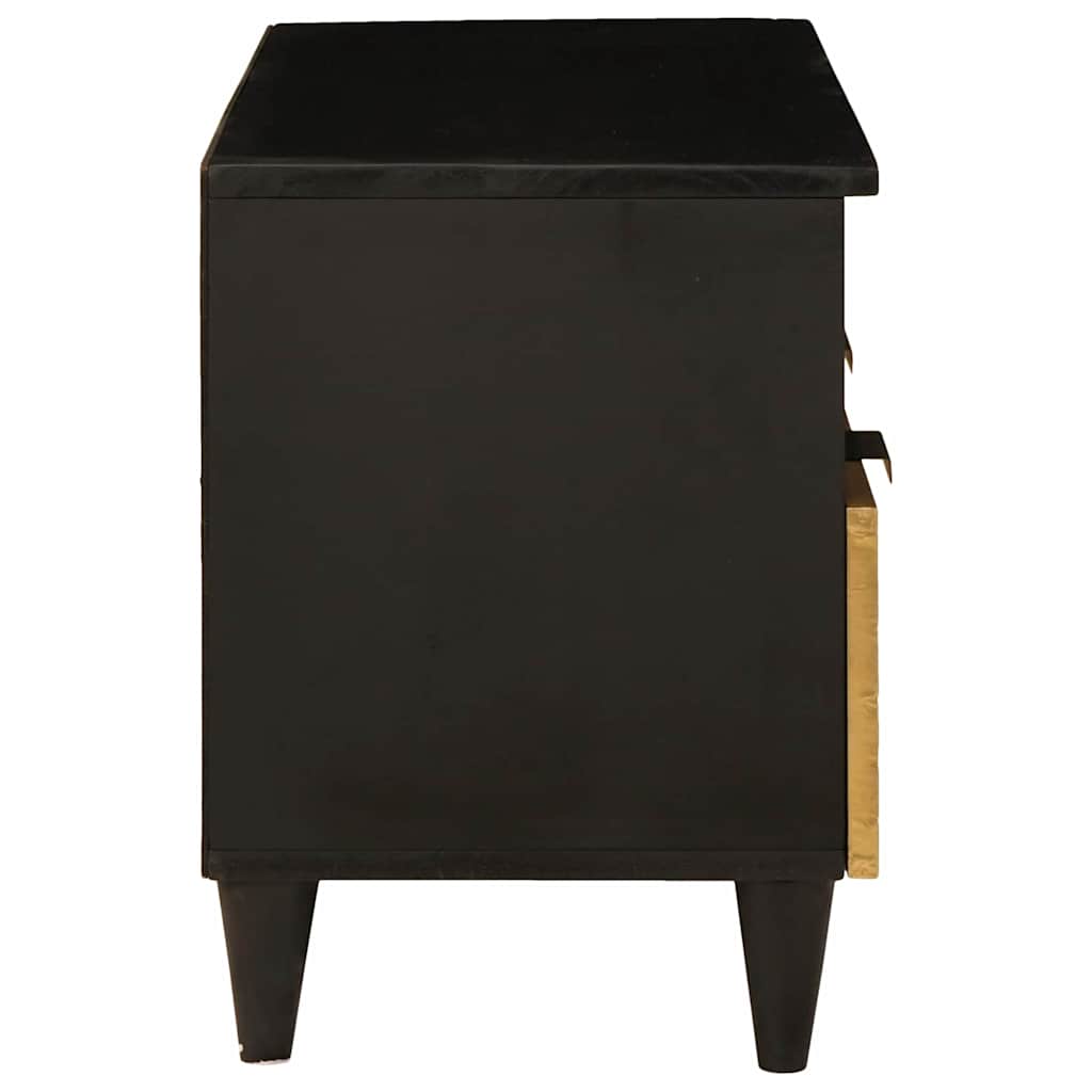 TV-Møbel Tre TV-Skap med skuff Svart og Gull 70 x 33 x 46 cm heltre mango