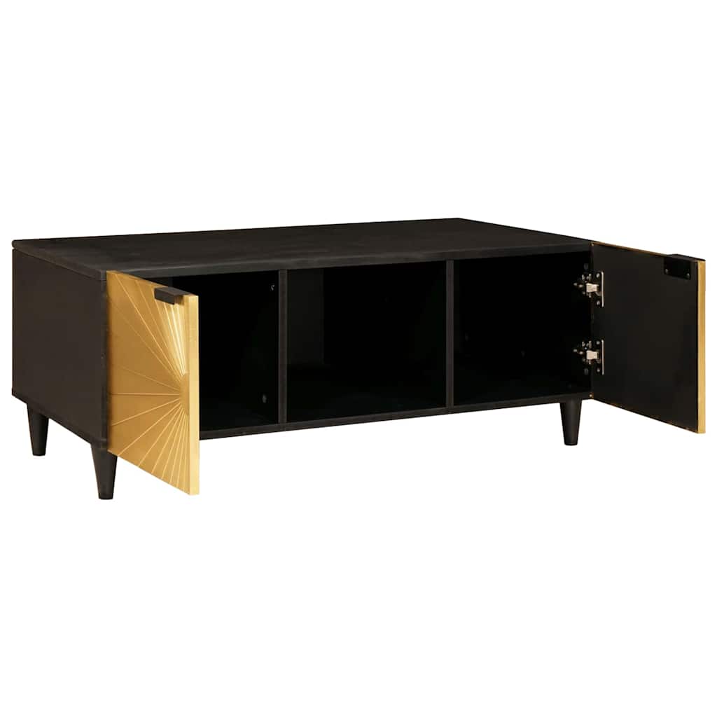 Salongbord Sofabord Svart og Gull 100 x 54 x 40 cm heltre mango