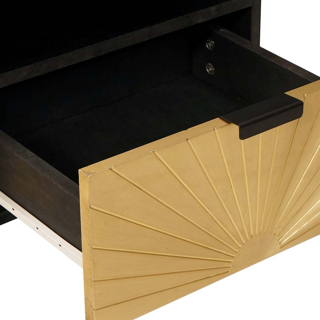 Salongbord Sofabord Svart og Gull 80 x 54 x 40 cm heltre mango