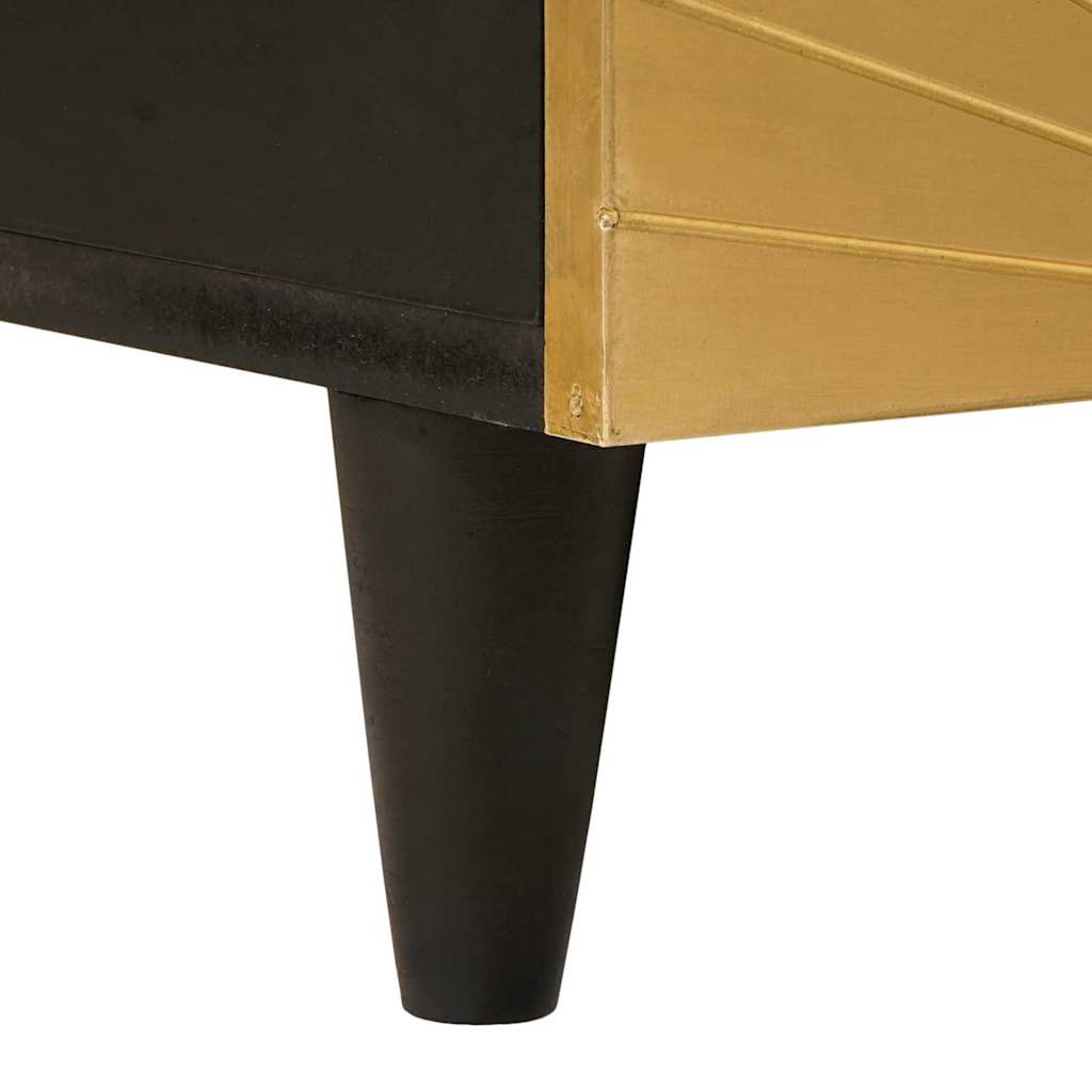 Salongbord Sofabord Svart og Gull 80 x 54 x 40 cm heltre mango