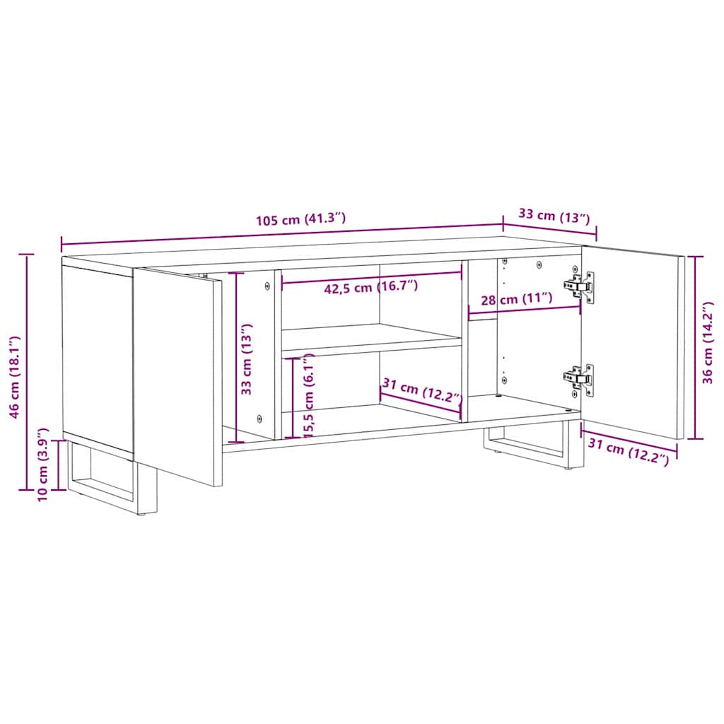 TV-Møbel Brun 105 x 33 x 46 cm