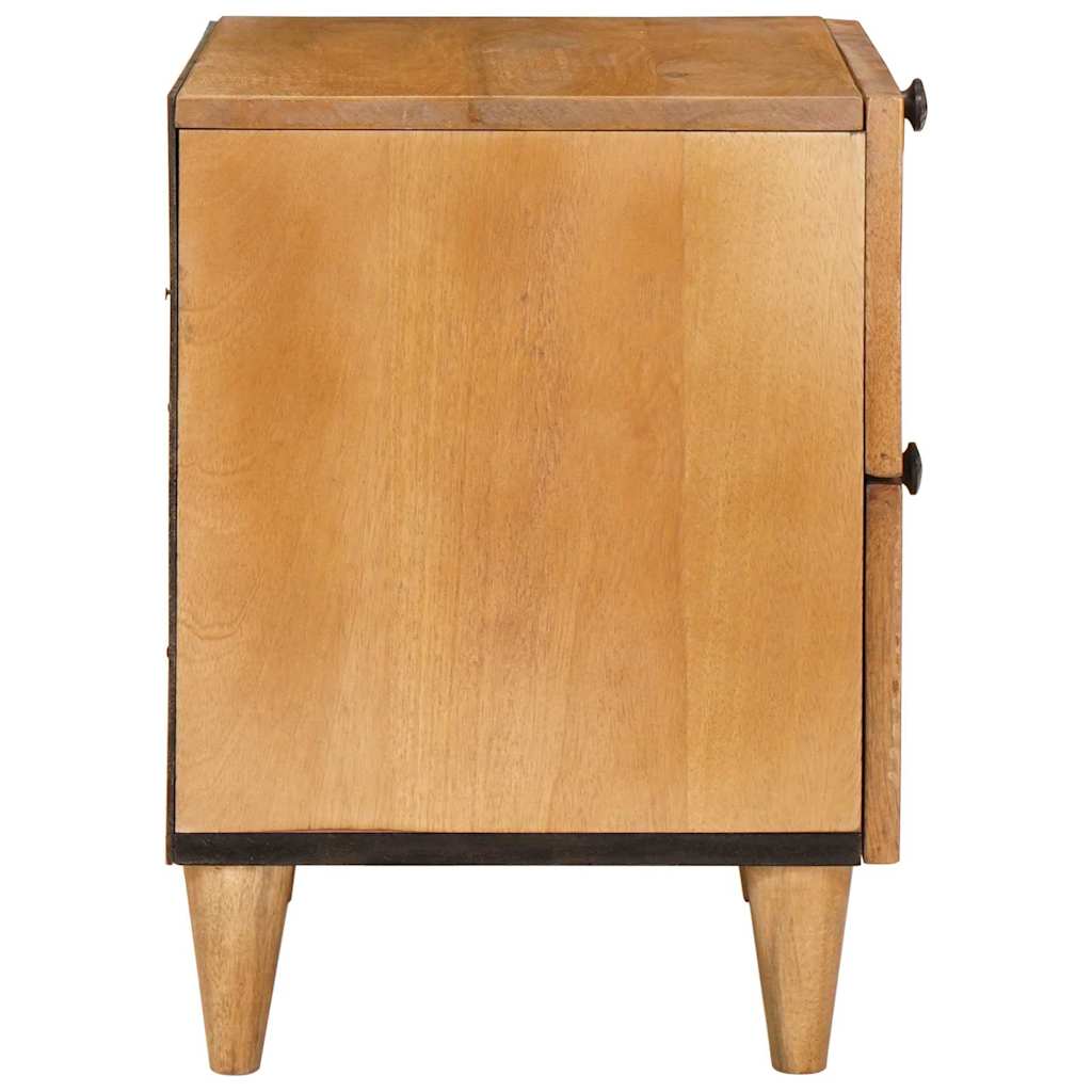 Nattbord Sengbord Brun Lysebrun med skuff 40 x 33 x 46 cm heltre mango