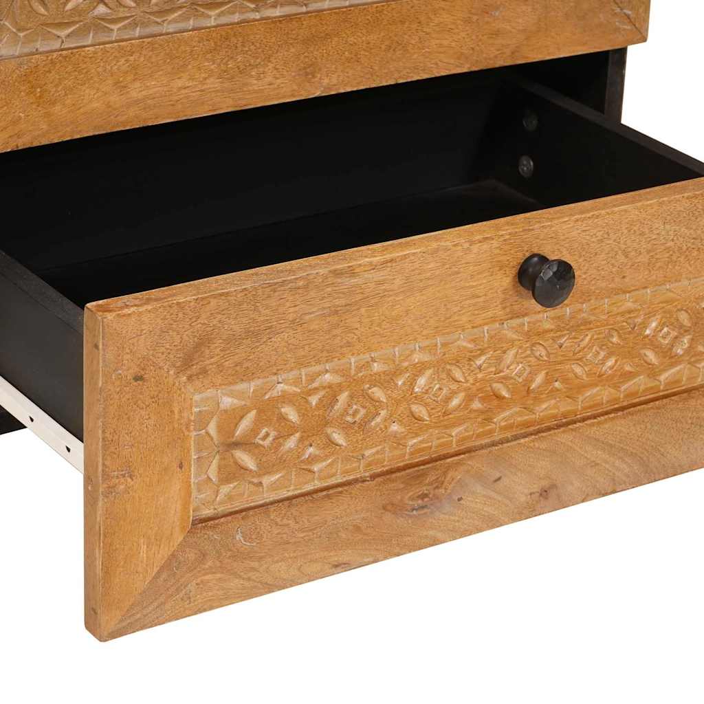 Nattbord Sengbord Brun Lysebrun med skuff 50 x 33 x 60 cm heltre mango