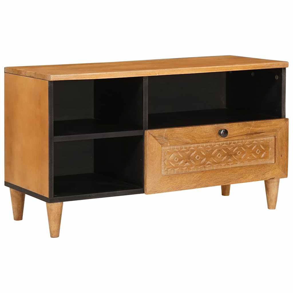 TV-Møbel Tre TV-Skap med skuff Lysebrun 80 x 33 x 46 cm heltre mango
