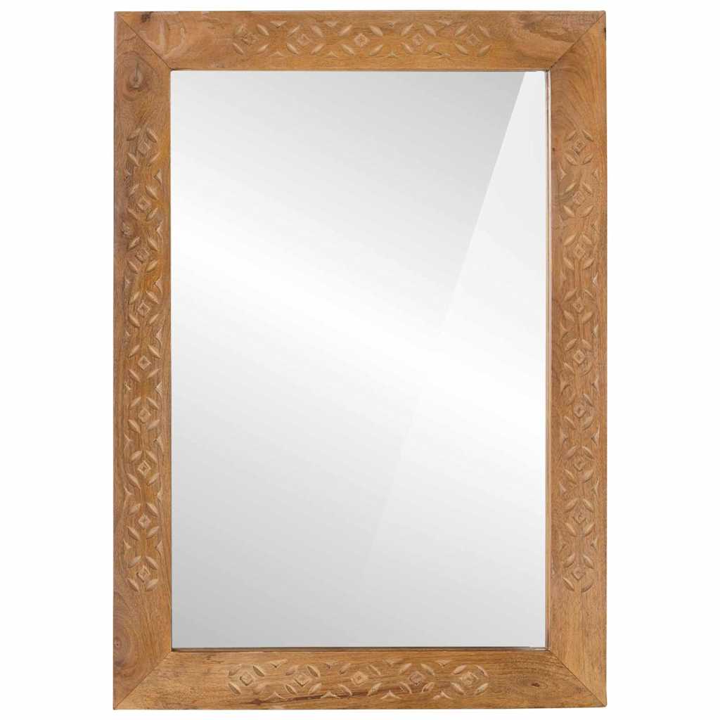 Veggspeil med Veggspeil Lysebrun 57 x 70 x 3 cm heltre mango