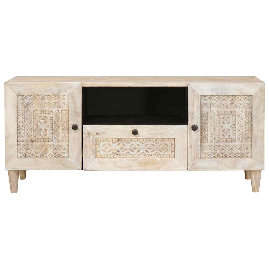 TV-Møbel Tre TV-Skap med skuff med hylle Hvit 105 x 33 x 46 cm heltre mango
