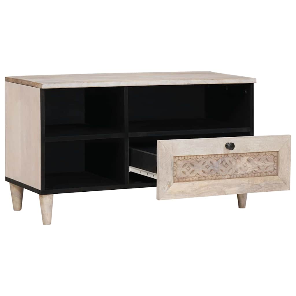 TV-Møbel Tre TV-Skap med skuff med hylle Hvit 80 x 33 x 46 cm heltre mango