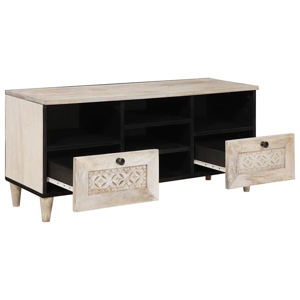 TV-Møbel Tre TV-Skap med skuff med hylle Hvit 100 x 33 x 46 cm heltre mango
