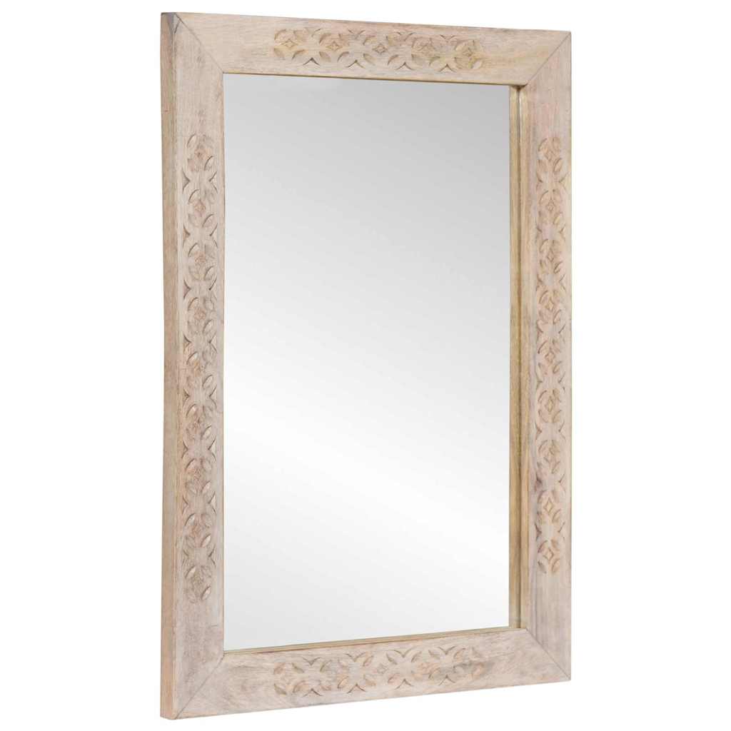 Veggspeil med Veggspeil Hvit 57 x 70 x 3 cm heltre mango