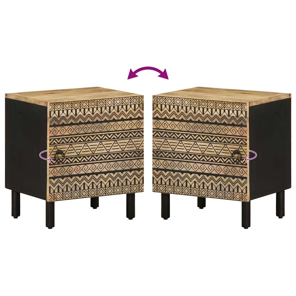 Nattbord Sengbord Svart 40x33,5x46 cm heltre mangotre