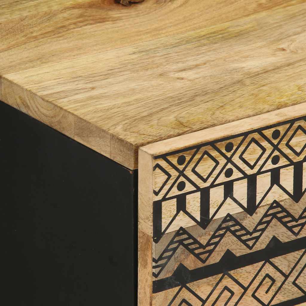 Nattbord Sengbord Svart 40x33,5x46 cm heltre mangotre