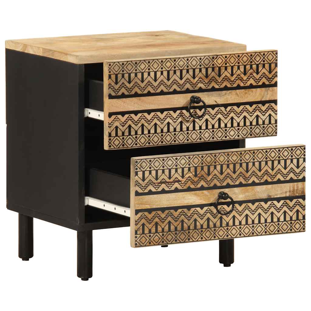 Nattbord Sengbord Svart 40x33,5x46 cm heltre mangotre