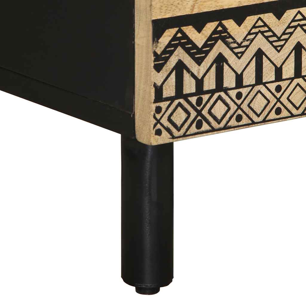Nattbord Sengbord Svart 40x33,5x46 cm heltre mangotre