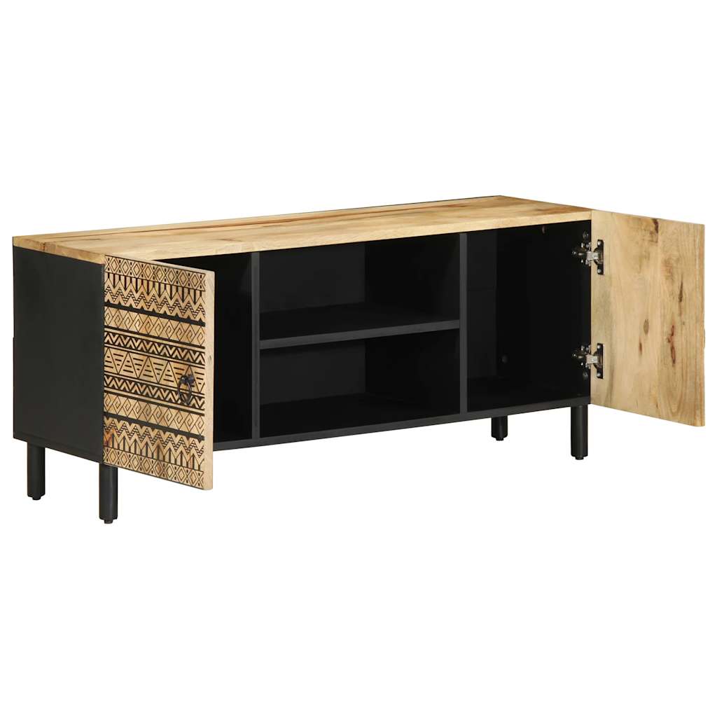 TV-Møbel Svart Tv-benk 105x33,5x46 cm grovt heltre mangotre