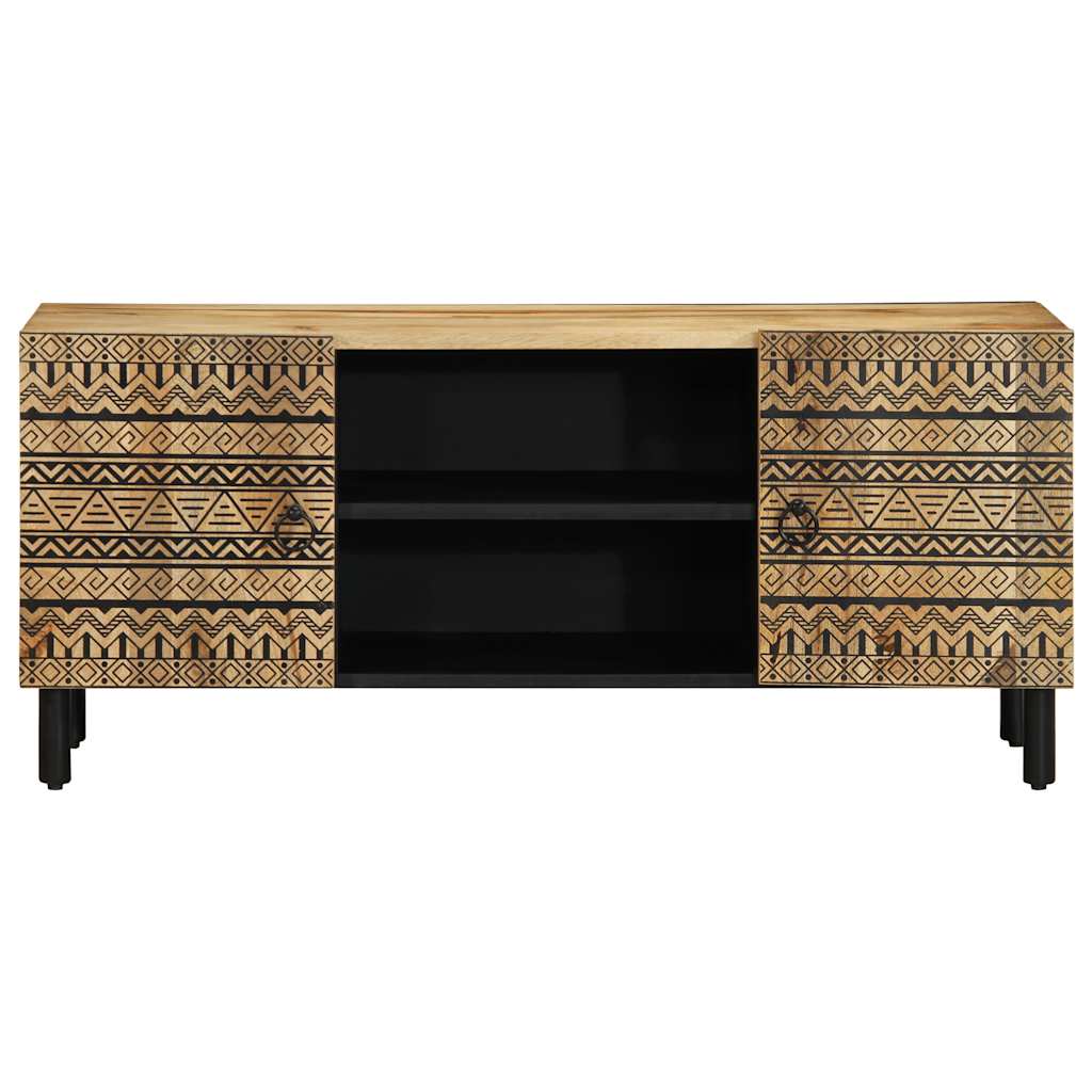 TV-Møbel Svart Tv-benk 105x33,5x46 cm grovt heltre mangotre