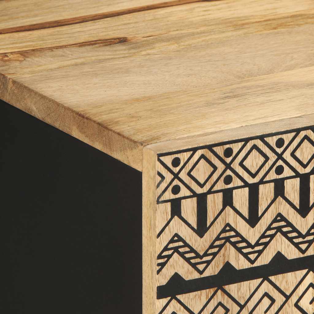 TV-Møbel Svart Tv-benk 105x33,5x46 cm grovt heltre mangotre