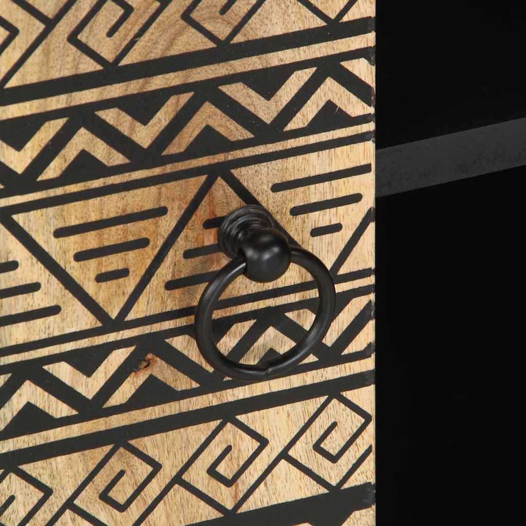 TV-Møbel Svart Tv-benk 105x33,5x46 cm grovt heltre mangotre