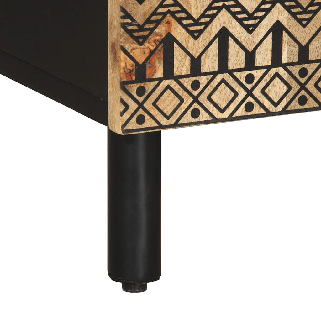 TV-Møbel Svart Tv-benk 105x33,5x46 cm grovt heltre mangotre