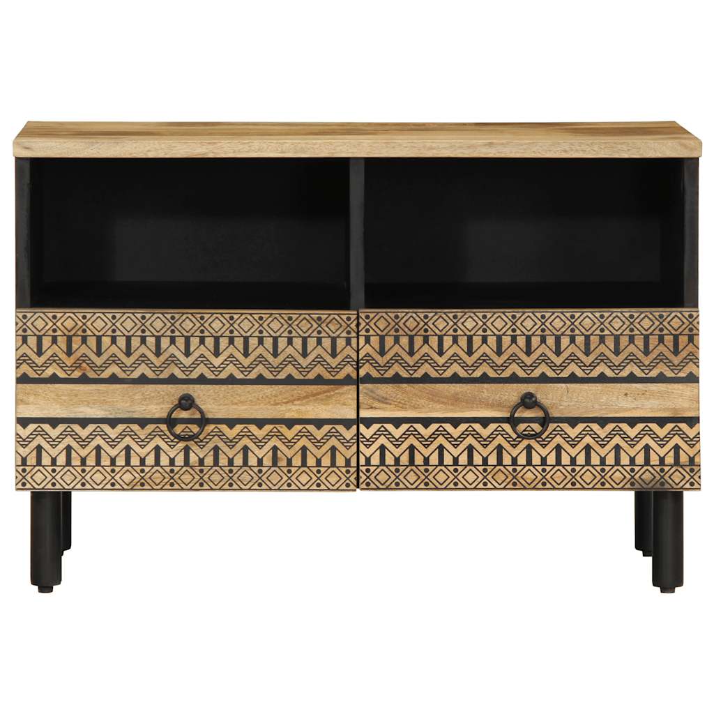 TV-Møbel Svart Tv-benk 70x33,5x46 cm grovt heltre mangotre