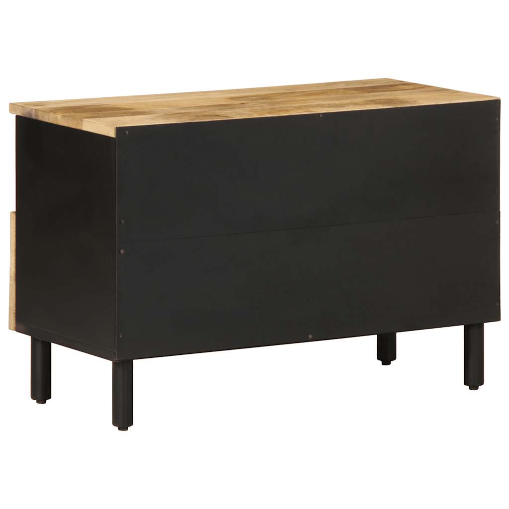 TV-Møbel Svart Tv-benk 70x33,5x46 cm grovt heltre mangotre