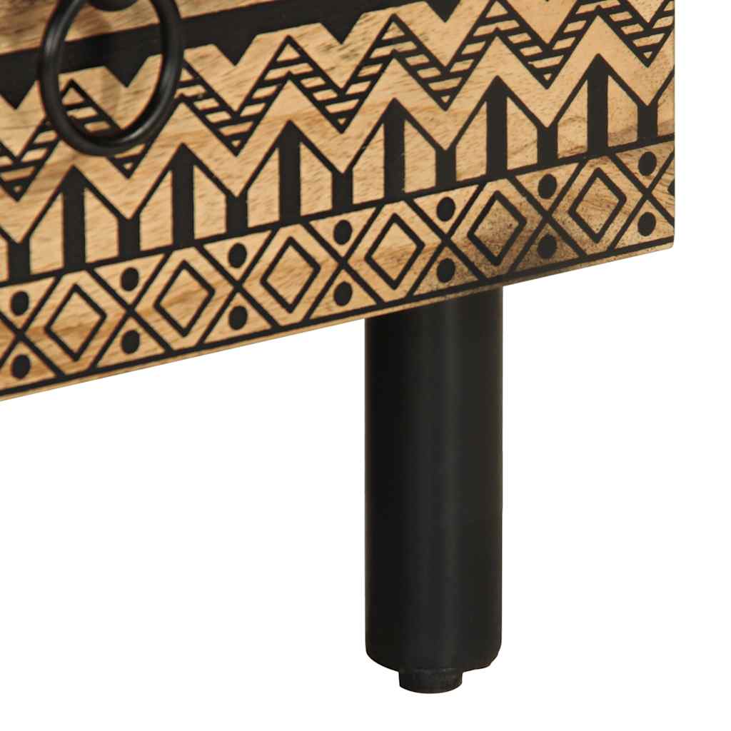 TV-Møbel Svart Tv-benk 70x33,5x46 cm grovt heltre mangotre