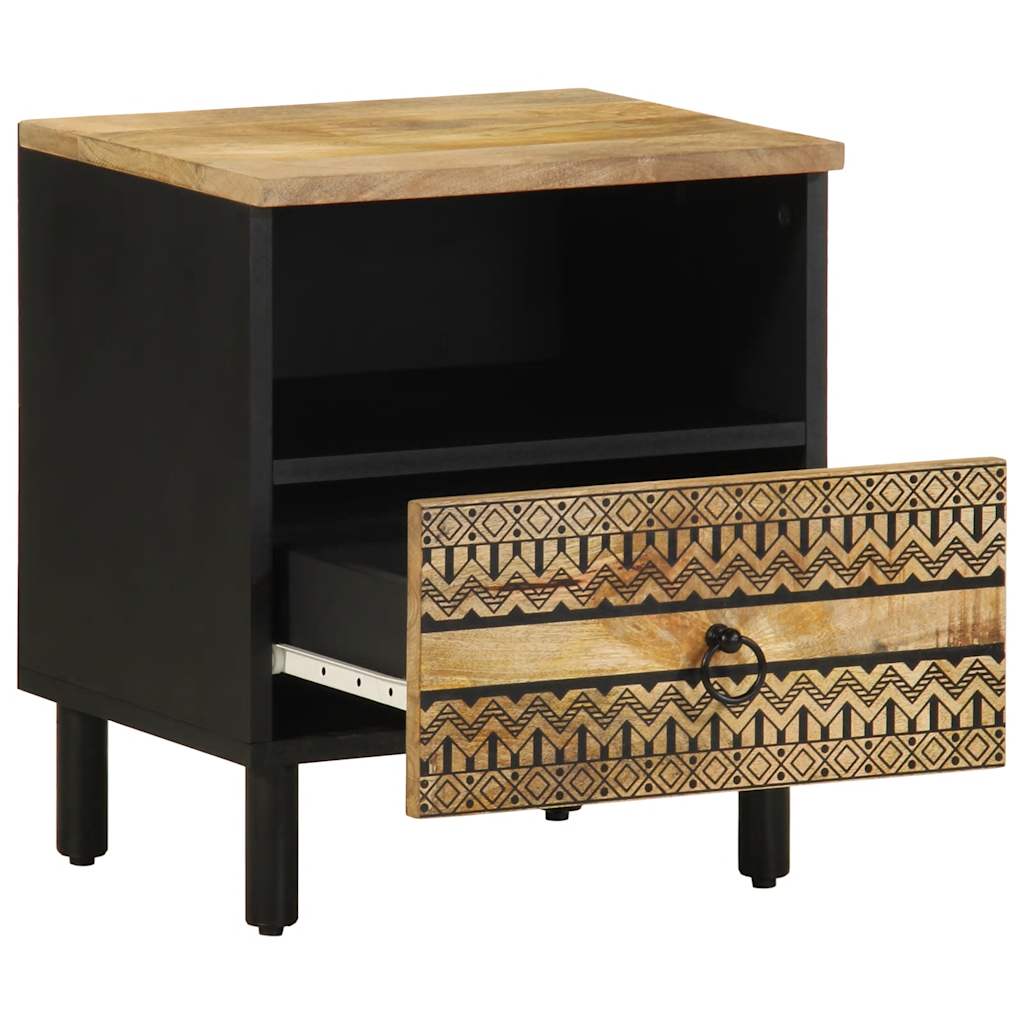 Nattbord Sengbord Svart 40x33x46 cm heltre mangotre