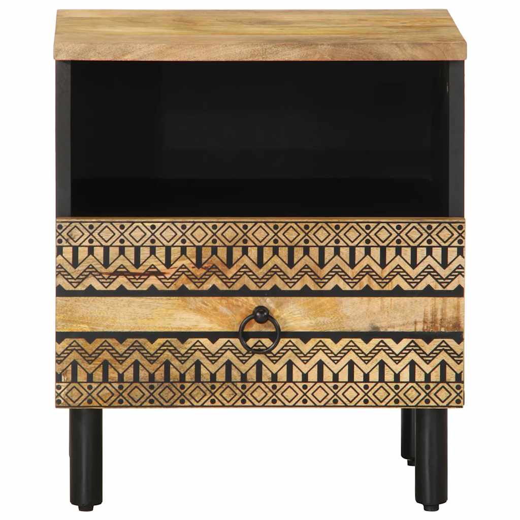 Nattbord Sengbord Svart 40x33x46 cm heltre mangotre