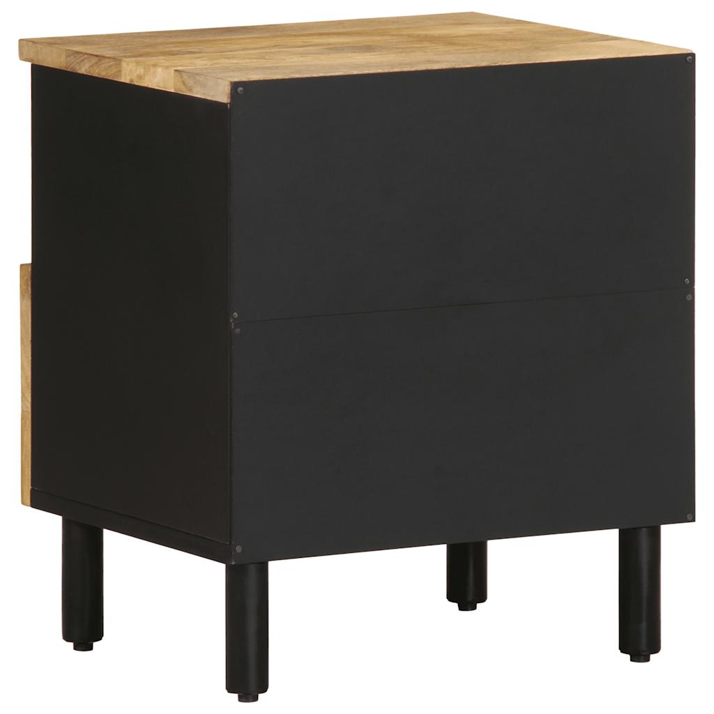 Nattbord Sengbord Svart 40x33x46 cm heltre mangotre