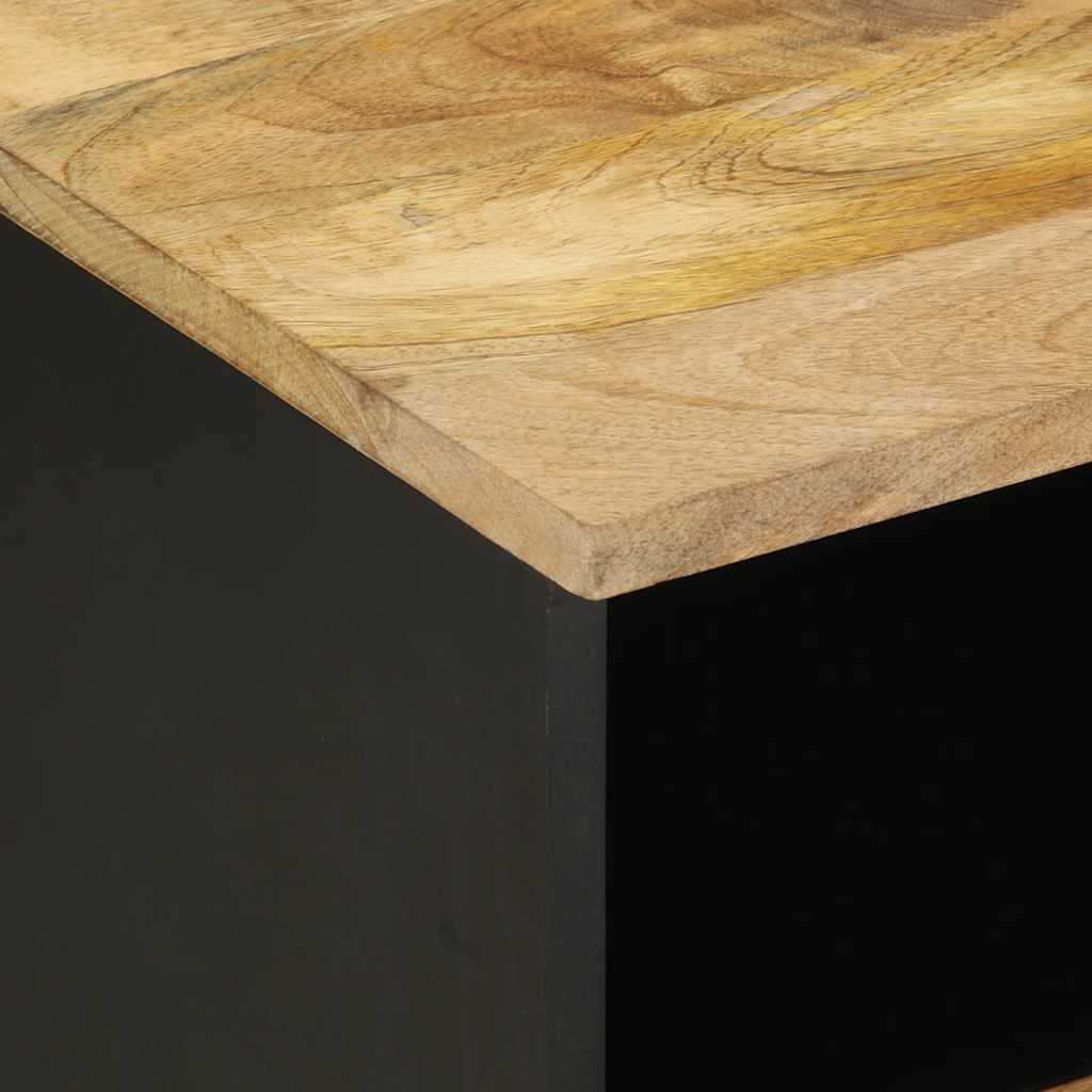 Nattbord Sengbord Svart 40x33x46 cm heltre mangotre