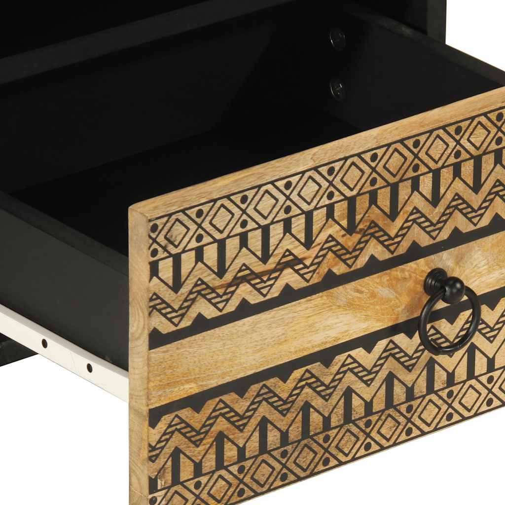 Nattbord Sengbord Svart 40x33x46 cm heltre mangotre