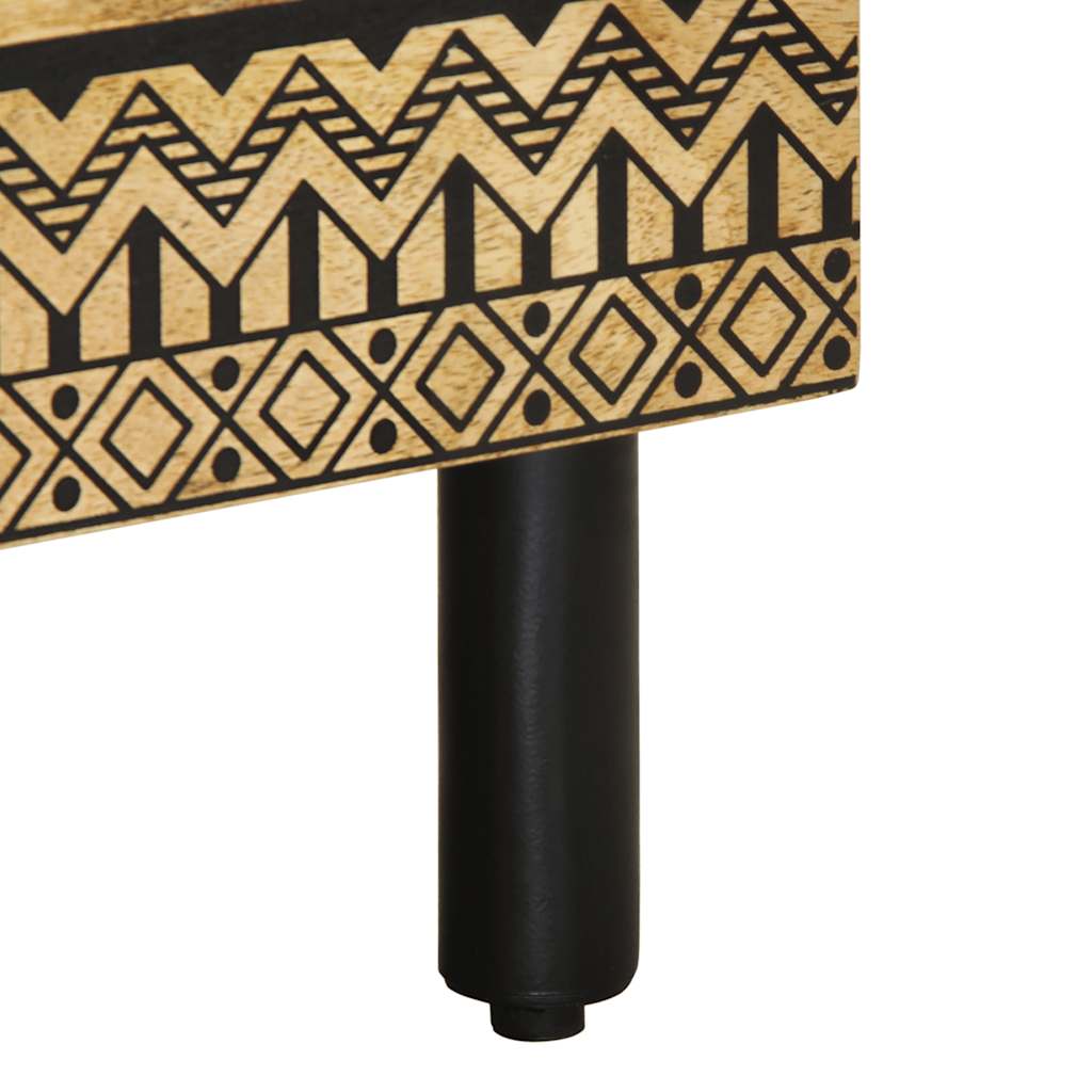 Nattbord Sengbord Svart 40x33x46 cm heltre mangotre