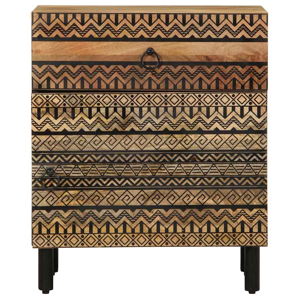 Nattbord Sengbord Svart 50x33x60 cm heltre mangotre