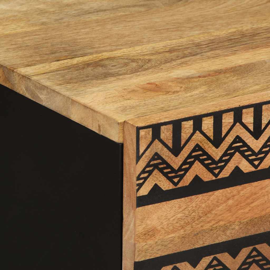 Nattbord Sengbord Svart 50x33x60 cm heltre mangotre