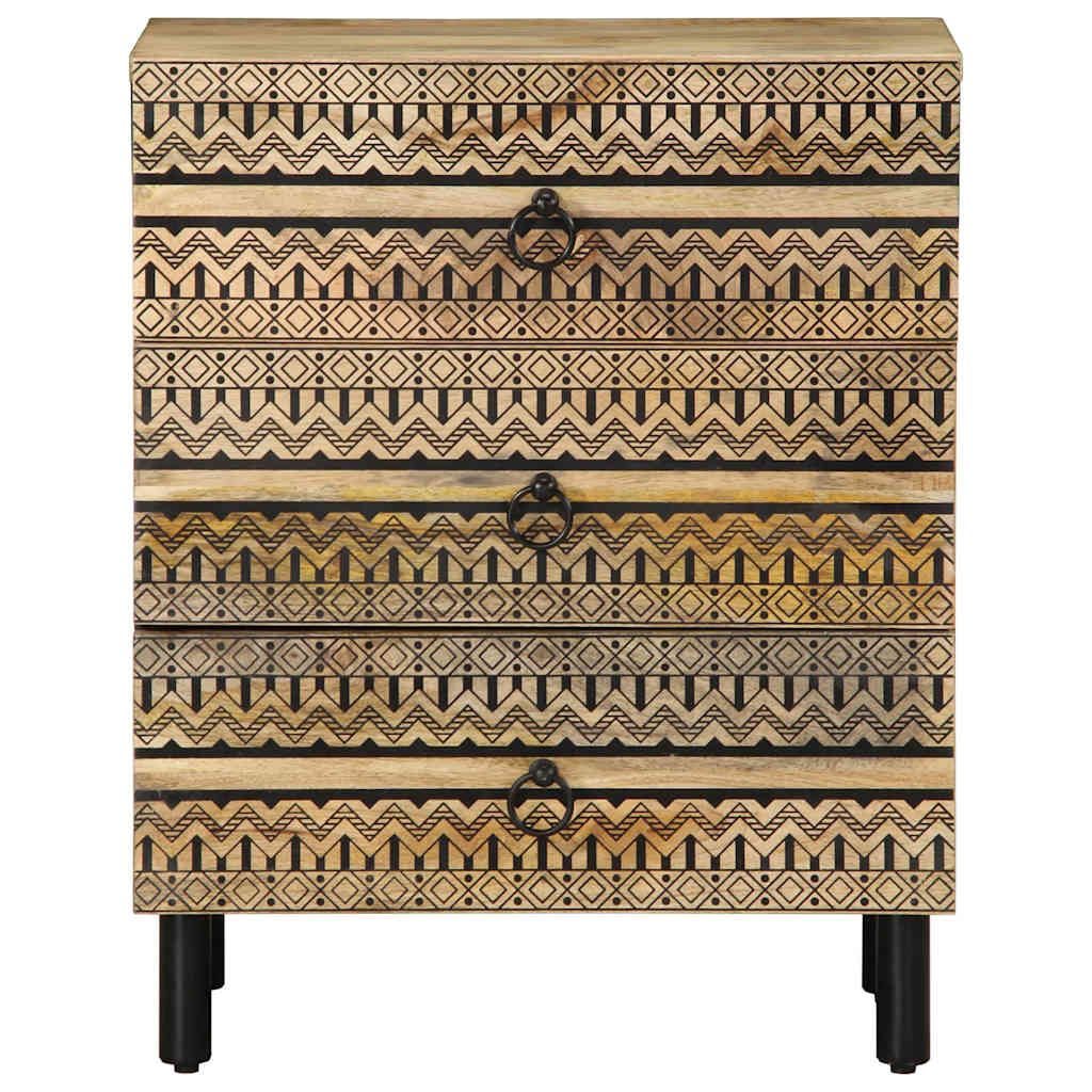 Nattbord Sengbord Svart 50x33x62 cm heltre mangotre