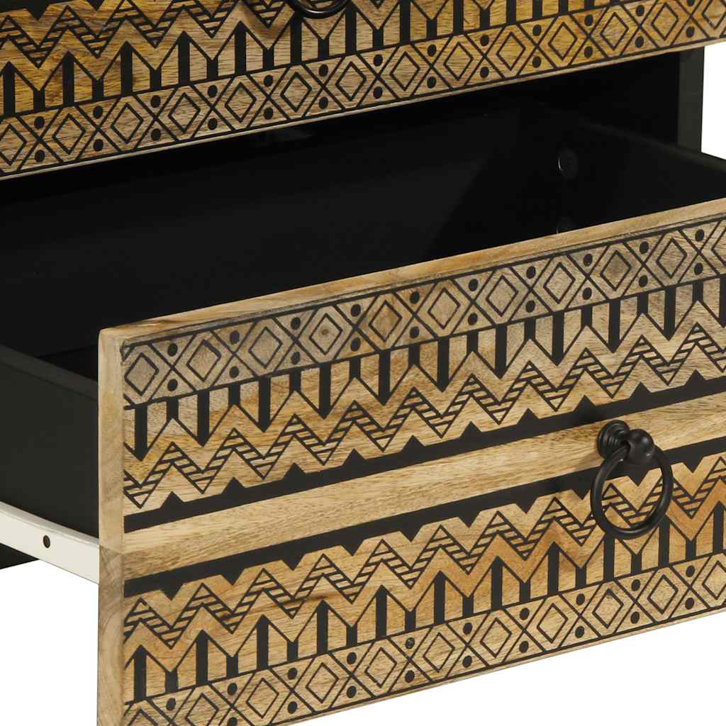 Nattbord Sengbord Svart 50x33x62 cm heltre mangotre
