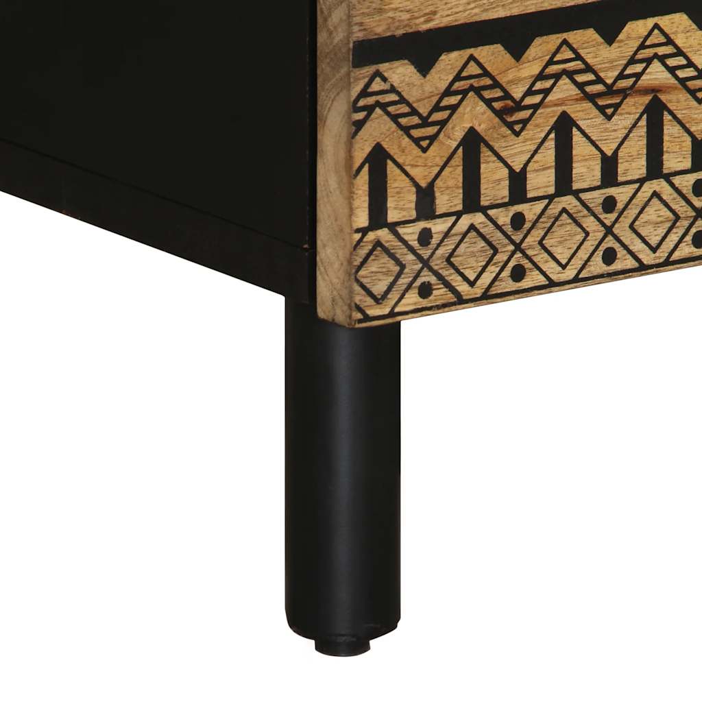 Nattbord Sengbord Svart 50x33x62 cm heltre mangotre